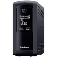 CyberPower UPS с AVR ,Line-Interactive, LCD display,700VA/390W, 4x Schuko, Runtime at 90W ( min ):33, Surge and Spike protection; VP700ELCD Непрекъсваемо Токозахранване