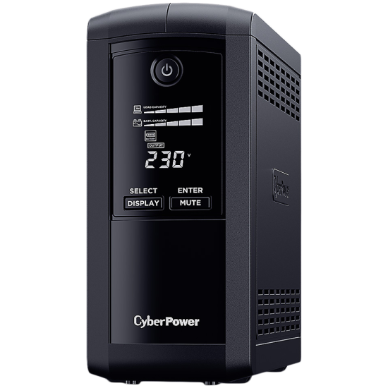 CyberPower UPS с AVR ,Line-Interactive, LCD display,700VA/390W, 4x Schuko, Runtime at 90W ( min ):33, Surge and Spike protection; VP700ELCD Непрекъсваемо Токозахранване