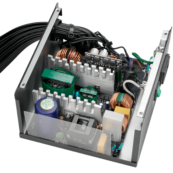 DeepCool PK750D, 750W, 80 Plus BRONZE, Taiwanese Capacitors, Flat Black Cables, 120mm Fan, SCP/OPP/OTP/OVP/OCP/UVP, 5Y, R-PK750D-FA0B-EU Захранване