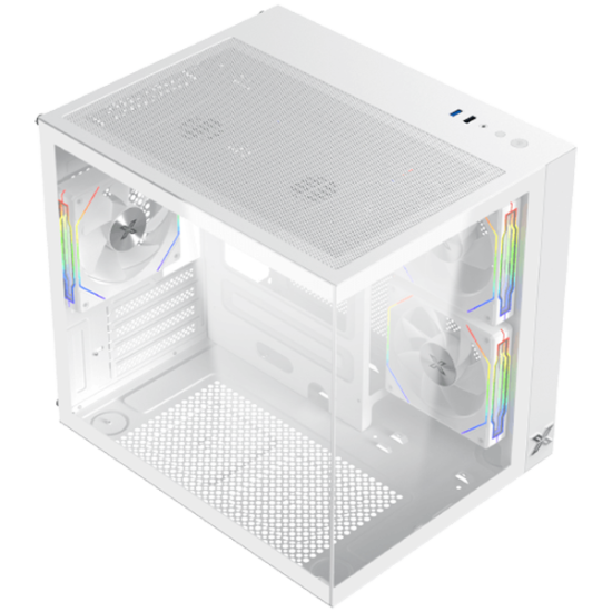 Aqua M Lite Arctic (WH, MATX, U3x1 & U2x1, 2PCS TG, 4PCS G22A Arctic Reverse & 1PC G22A Arctic,ARGB Remote Control Box) Шаси