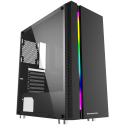 Chassis Apollo EN43125, ATX, M-ATX, Mini ITX, USB3.0x1 + USB2.0x2, Rainbow LED Stripe Frontpanel, Left Tempered Glass Шаси