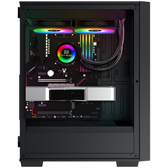 Шаси XIGMATEK Midi Tower,  ATX, 7 slots, USB 3.0, USB 2.0, Аудио интерфейс, Power Button, Reset Button, Индикатор - светодиод, PSU optional, Supports Liquid Cooling System, With Window, Removable Dust Filters, Черен Шаси