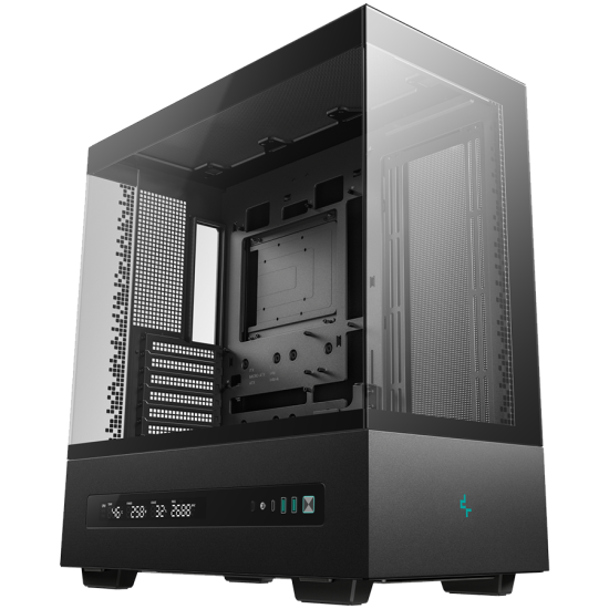 DeepCool CH690 DIGITAL, Mid Tower, Mini-ITX/Micro-ATX/ATX, 2xUSB3.0, 1xType-C, 1xAudio, Tempered Glass, Mesh Panels, Digital Display, GPU Support Arm, Black, 2Y, R-CH690-BKNNA0D-G-1 Шаси