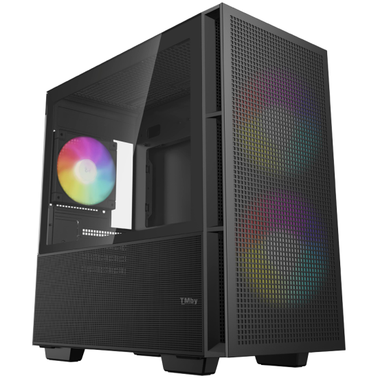 DeepCool CH360 DIGITAL, Mini Tower, Mini-ITX/Micro-ATX, 1x USB3.0, 1x Audio, 1x Type-C, Pre-Installed 2x140mm ARGB Fans + 1x120 ARGB Fan, Tempered Glass, Mesh Panel, GPU Support Arm, R-CH360-BKAPE3D-G-1 Шаси