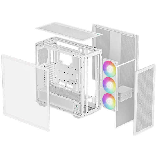 DeepCool MORPHEUS WH, Mini-ITX / M-ATX / ATX / E-ATX, 4xUSB3.0, 1xAudio, 1x Type-C, 1x420mm Pre-Installed ARGB Fan, ABS+SPCC+Tempered Glass, White, R-MORPHEUS-WHAPA1-G-1 Шаси
