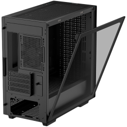 DeepCool CH370, Mid Tower, Mini-ITX/Micro-ATX, 2xUSB3.0, 1xAudio, 1x120mm Pre-Installed Black Fan, Tempered Glass, Mesh Panel, Black, R-CH370-BKNAM1-G-1 Шаси
