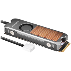 AXAGON CLR-M2FAN active fan - M.2 SSD, 80mm SSD, copper body, silicone thermal pads, height 13mm Чекмедже за диск