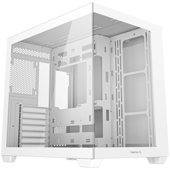 DeepCool CG530 WH, Mid Tower, Mini-ITX/Micro-ATX/ATX, Rear Connector support, 2xUSB3.0, 1xUSB 2.0, 1xAudio, Tempered Glass, Mesh Panel, White, R-CG530-WHNDA0-G-1 Шаси