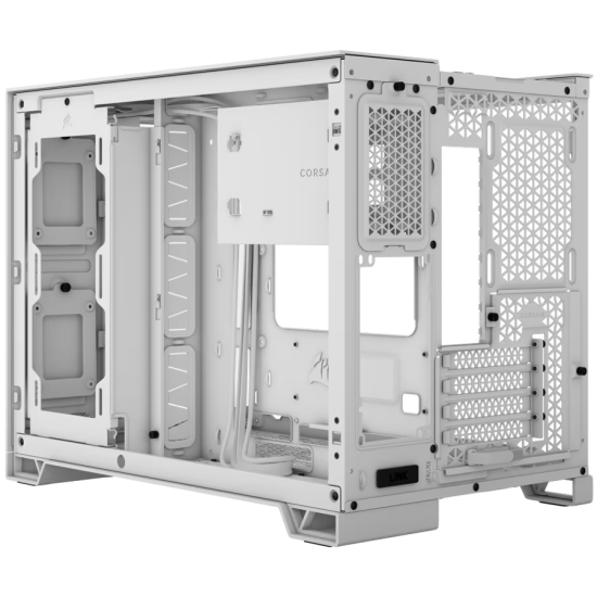 Corsair 2500X Tempered Glass mATX Mid-Tower, White Шаси