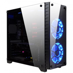 Chassis PROSPECT EN 9344 TEMPERED DESIGN, ATX , Mini ITX, Micro ATX, USB 3.0x2; HD Audio in/out jacks Pre-install 120mmx2 (SE II Blue LED fans), Bottom mounted psu, liquid Cooling compatible, CPU Cooling up to 130mm, VGA up to 260mm Шаси