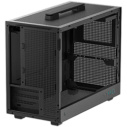 DeepCool CH160 PLUS, Mini Tower, Mini-ITX/Micro-ATX, 2xUSB3.0, 1xType-C Gen 2, 1xAudio/Mic, Mesh Panel, Black, R-CH160-BKNGM0-G, 2Y Шаси