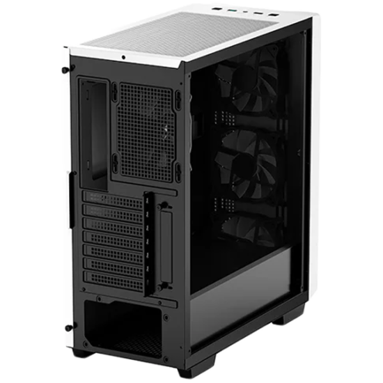 DeepCool CC560 WH V2, Mid Tower, Mini-ITX/Micro-ATX/ATX, 1xUSB3.0, 1xUSB2.0, 1xAudio, 4x120mm Pre-Installed LED Fans, Tempered Glass, Mesh Panel, White Шаси