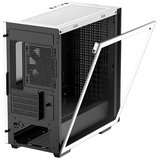 DeepCool CH370 WH, Mid Tower, Mini-ITX/Micro-ATX, 2xUSB3.0, 1xAudio, 1x120mm Pre-Installed Black Fan, Tempered Glass, Mesh Panel, White, R-CH370-WHNAM1-G-1 Шаси