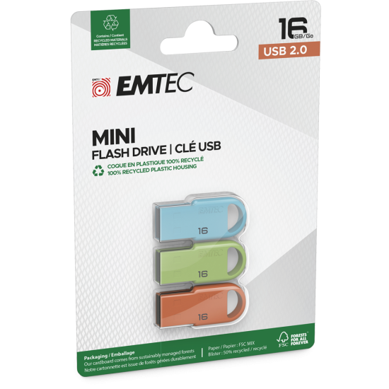 EMTEC USB3.2 3X16GB PLASTIC