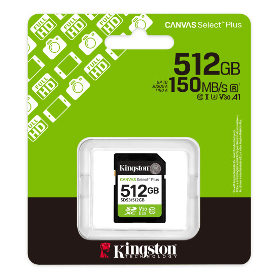 KINGSTON SD 512GB UHS-I CL10 PLASTIC