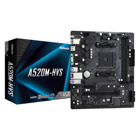 ASROCK A520 2xDDR4  4xSATA3  RAID HDMI        VGA 1xM2 GLAN        1xPCIEx16 1xPCIEx1