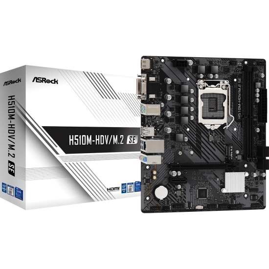 ASROCK H510 2xDDR4  4xSATA3            HDMI DVI VGA  1xM2 GLAN        1xPCIEx16 1xPCIEx1