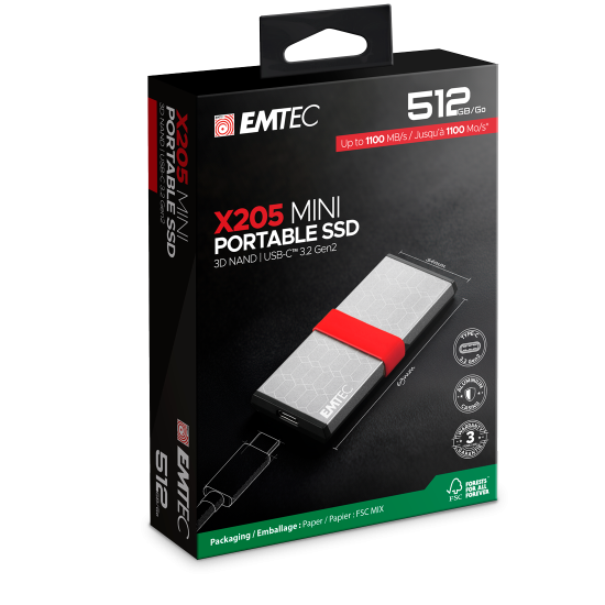 EMTEC SSD 512GB EXT USB3.2 USB-C