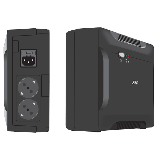 FORTRON UPS LINE_INTERACTIVE 600VA SIMULATED_SINE_WAVE 2xSCHUKO 