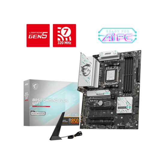 MSI B850 4xDDR5  4xSATA3  RAID DP                    3xM2 GLAN        4xPCIEx16              WiFi