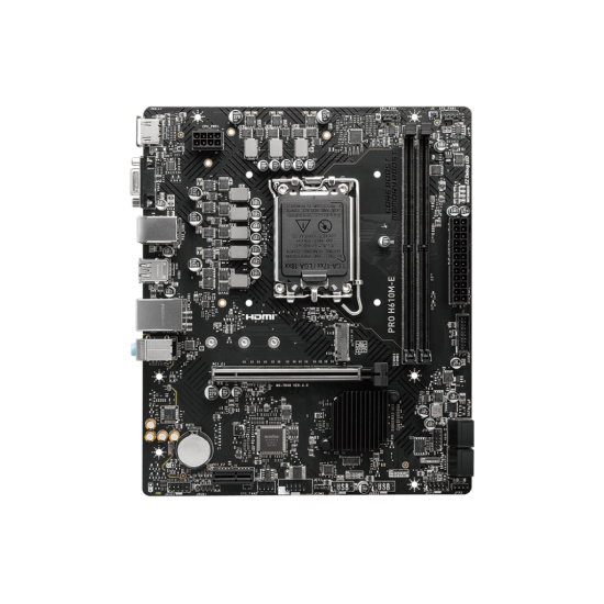 MSI H610 2xDDR5  4xSATA3           HDMI        VGA 1xM2 GLAN        1xPCIEx16 1xPCIEx1