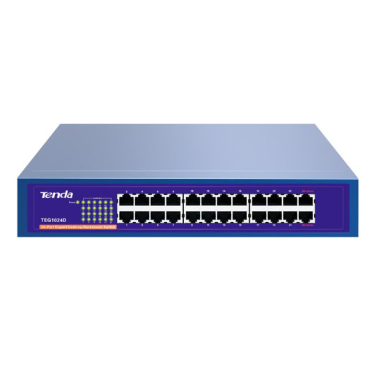 TENDA SWITCH GBIT UNMANAGED 48GBPS 24PORTS 6KV_PROTECTION 