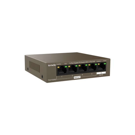 TENDA SWITCH GBIT UNMANAGED 10GBPS 5PORTS POE 6KV_PROTECTION