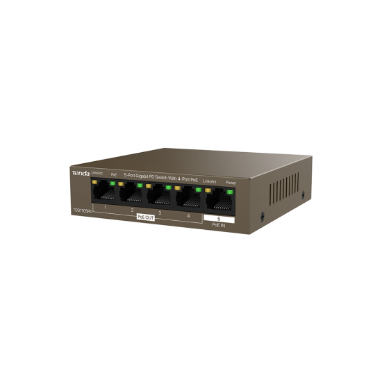 TENDA SWITCH GBIT UNMANAGED 10GBPS 5PORTS POE 6KV_PROTECTION