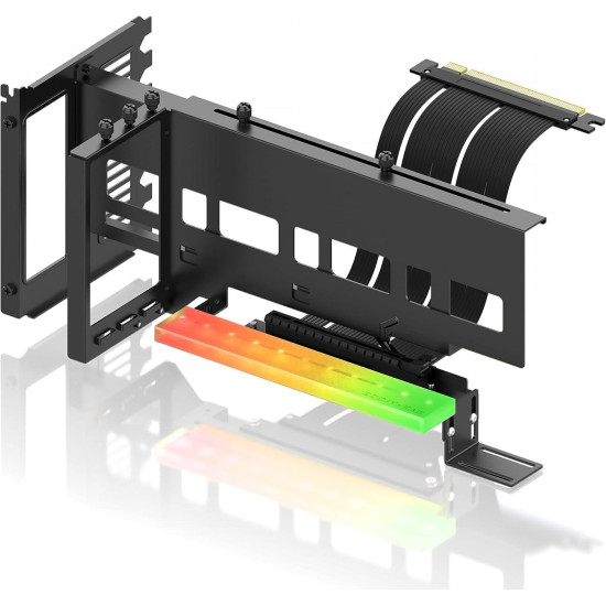 EZDIY-FAB ARGB Vertical PCIe 4.0 GPU Mount Bracket Graphic Card Holder 90° Riser Cable EZDIY-FAB ARGB Vertical PCIe 4.0 GPU Mount Bracket Graphic Card Holder 90° Riser Cable