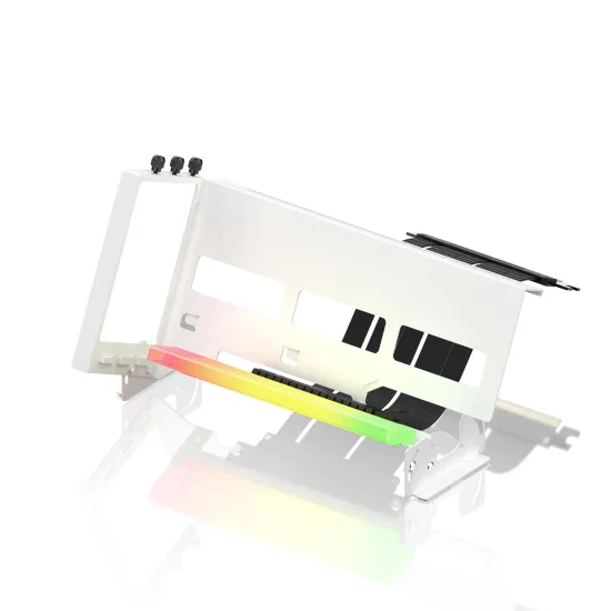 EZDIY-FAB ARGB Vertical PCIe 4.0 GPU Mount Bracket Graphic Card Holder 45° Riser Cable - White EZDIY-FAB ARGB Vertical PCIe 4.0 GPU Mount Bracket Graphic Card Holder 45° Riser Cable - White