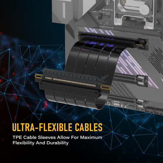 EZDIY-FAB High Speed Riser Cable PCIe x16 4.0 Port GPU Extension Card-Straight Connector 300mm EZDIY-FAB High Speed Riser Cable PCIe x16 4.0 Port GPU Extension Card-Straight Connector 300mm