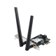 Безжичен адаптер ASUS PCE-BE6500 WiFi 7 PCI-e две външни антени и Bluetooth 5.4 Безжичен адаптер ASUS PCE-BE6500 WiFi 7 PCI-e две външни антени и Bluetooth 5.4