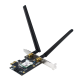 Безжичен адаптер ASUS PCE-BE6500 WiFi 7 PCI-e две външни антени и Bluetooth 5.4 Безжичен адаптер ASUS PCE-BE6500 WiFi 7 PCI-e две външни антени и Bluetooth 5.4