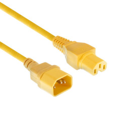 ACT Powercord C14 - C15 yellow 2 m