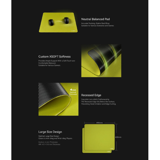 ATK професионален геймърски пад за мишка Gaming Mousepad 99G CARBON - Korean Polyurethane, 490 x 420 mm ATK професионален геймърски пад за мишка Gaming Mousepad 99G CARBON - Korean Polyurethane, 490 x 420 mm