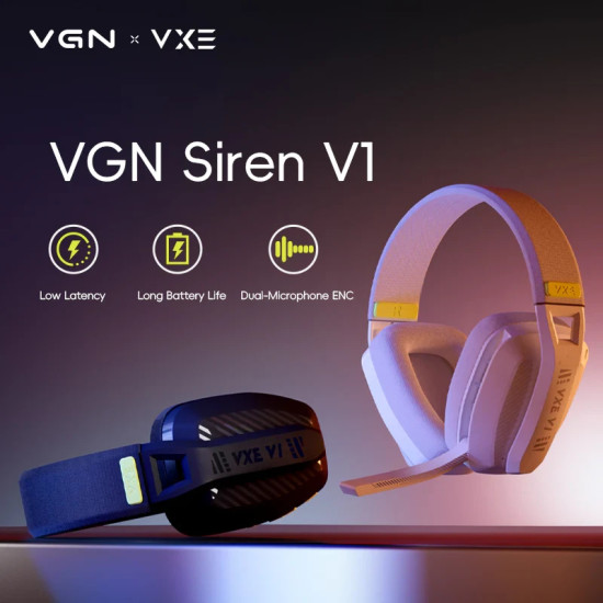 VGN безжични геймърски слушалки Wireless Gaming Headphones - SIREN V1 Black - Bluetooth 5.3, 2.4G VGN безжични геймърски слушалки Wireless Gaming Headphones - SIREN V1 Black - Bluetooth 5.3, 2.4G