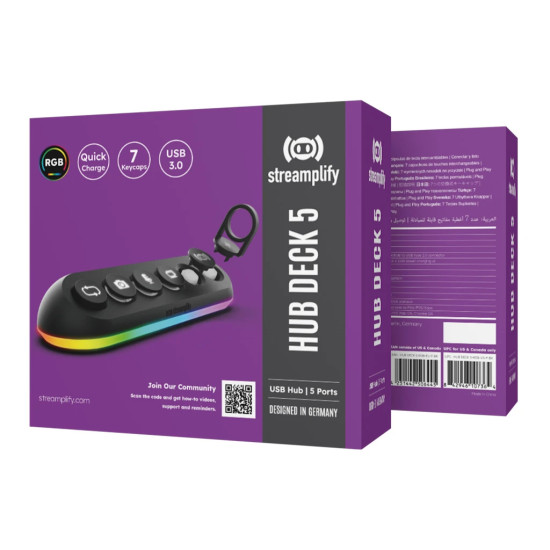 Streamplify стрийминг хъб/дек Streaming HUB DECK 5 RGB - 5 x USB-A - SPUH-HD51217.11 Streamplify стрийминг хъб/дек Streaming HUB DECK 5 RGB - 5 x USB-A - SPUH-HD51217.11