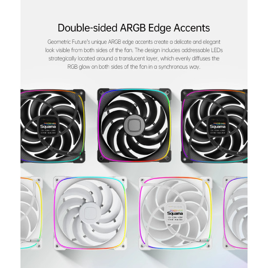 Geometric Future вентилатор Squama 2503W-14, 140mm, ARGB, White Geometric Future вентилатор Squama 2503W-14, 140mm, ARGB, White