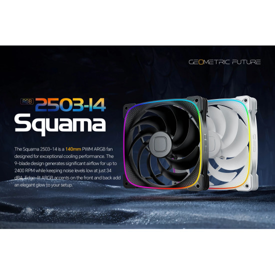 Geometric Future вентилатор Squama 2503W-14, 140mm, ARGB, White Geometric Future вентилатор Squama 2503W-14, 140mm, ARGB, White