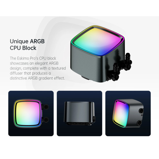 Geometric Future водно охлаждане Water Cooling - Eskimo Pro 360 Black - Addressable RGB, LGA1851/AM5 Geometric Future водно охлаждане Water Cooling - Eskimo Pro 360 Black - Addressable RGB, LGA1851/AM5