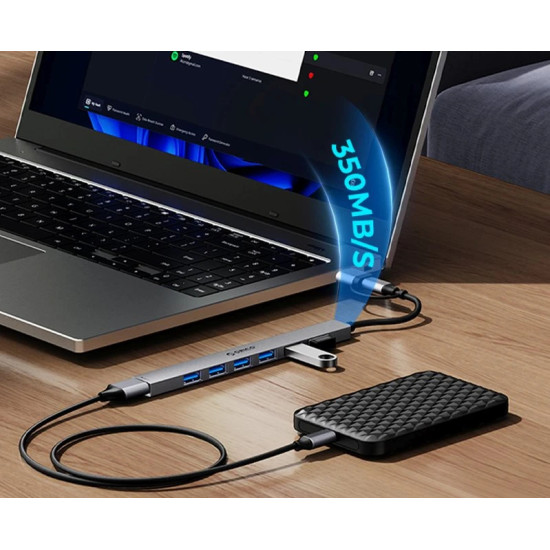 Orico хъб HUB USB-C/USB-A 7 port - USB3.0 x 1, USB2.0 x 6 - YSA2-U3-GY Orico хъб HUB USB-C/USB-A 7 port - USB3.0 x 1, USB2.0 x 6 - YSA2-U3-GY