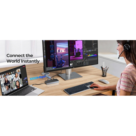 Orico докинг станция Portable Docking station M.2 SATA/NVMe - HDMI, USB3.2-A x 1, USB-C (10Gbps) x 1,USB-C (PD100W), USB2.0-A x 2, LAN - OM28PR-G2-BK Orico докинг станция Portable Docking station M.2 SATA/NVMe - HDMI, USB3.2-A x 1, USB-C (10Gbps) x 1,USB-C (PD100W), USB2.0-A x 2, LAN - OM28PR-G2-BK