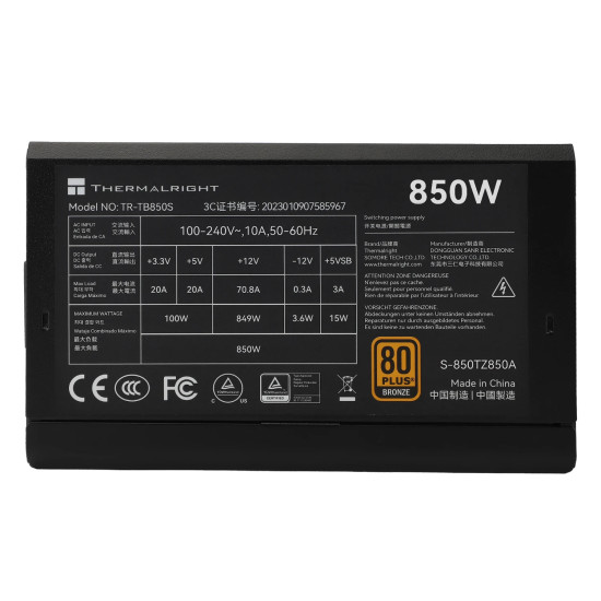 Thermalright захранване PSU ATX 3.0 850W Bronze - TR-TB850S