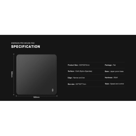 Lamzu професионален геймърски пад за мишка Gaming Mousepad Energon Pro - Japan Poron Base, 500 x 500 mm Lamzu професионален геймърски пад за мишка Gaming Mousepad Energon Pro - Japan Poron Base, 500 x 500 mm