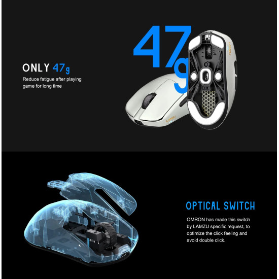 Lamzu професионална геймърска мишка MAYA X 8K - Wireless Gaming Mouse - Purple Shadow Lamzu професионална геймърска мишка MAYA X 8K - Wireless Gaming Mouse - Purple Shadow