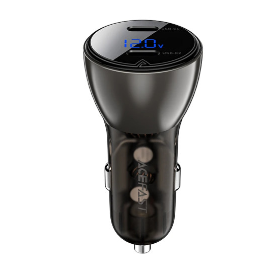 Acefast зарядно за кола Fast Charger Car PD3.0 60W - B10 - USB-C x 2, Metal, Black Acefast зарядно за кола Fast Charger Car PD3.0 60W - B10 - USB-C x 2, Metal, Black
