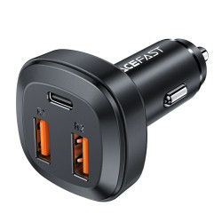 Acefast зарядно за кола Fast Charger Car PD3.0 66W - B9 - USB-C x 1, USB-A x 2, Black