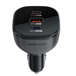 Acefast зарядно за кола Fast Charger Car PD3.1 165W - B14 - USB-C x 2, USB-A x 1, Black