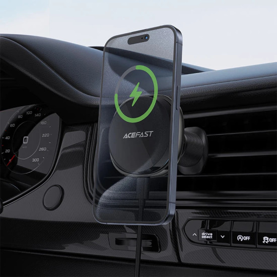 Acefast Стойка за телефон за кола Car phone holder - for Air vent, Wireless Magnetic Wireless Charging - D31 - Black Acefast Стойка за телефон за кола Car phone holder - for Air vent, Wireless Magnetic Wireless Charging - D31 - Black