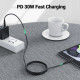 Acefast Кабел USB-C to Lightning Cable 30W 1.20m MFI Certified TPE - C3-01 - White Acefast Кабел USB-C to Lightning Cable 30W 1.20m MFI Certified TPE - C3-01 - White